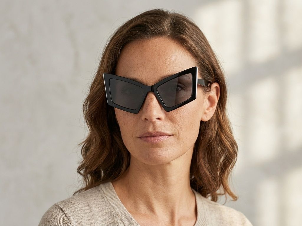 Gafas de sol negras de plástico con forma de mariposa #BS225-0019