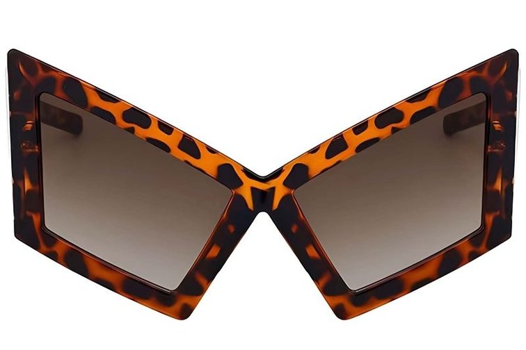 Gafas de sol de plástico con forma de mariposa y carey #BS225-0020