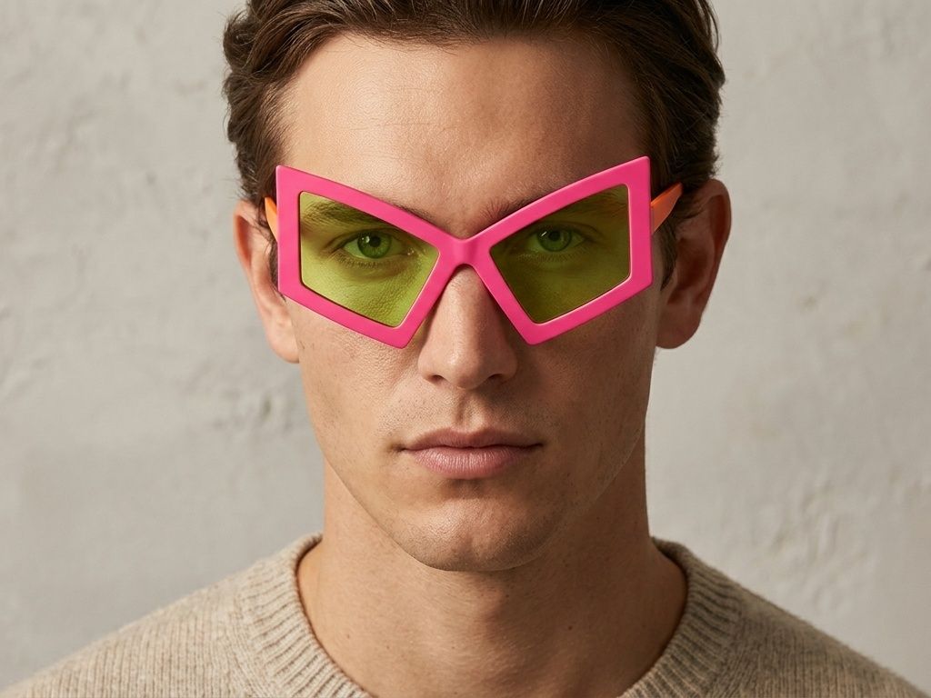 Gafas de sol de plástico rosa con forma de mariposa #BS225-0021