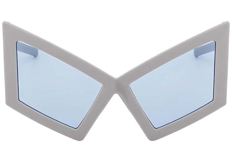 Gafas de sol de plástico gris con forma de mariposa #BS225-0023