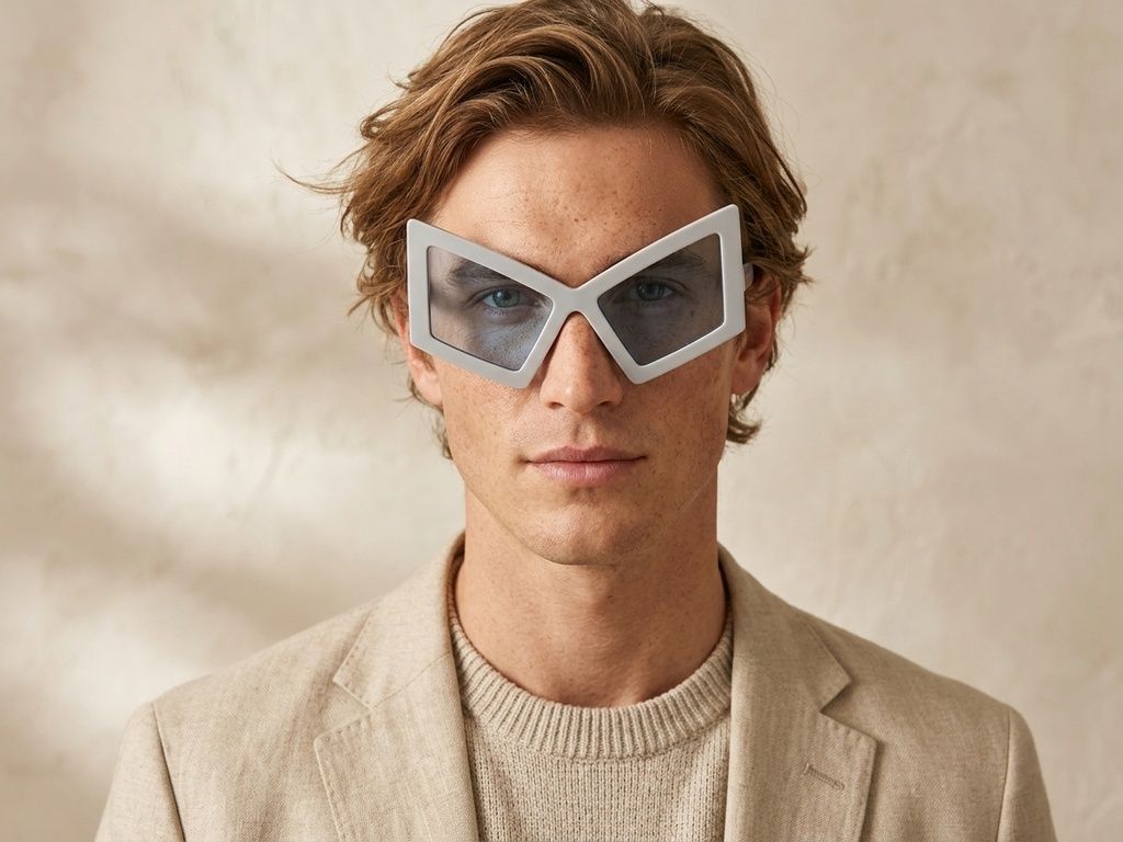 Gafas de sol de plástico gris con forma de mariposa #BS225-0023