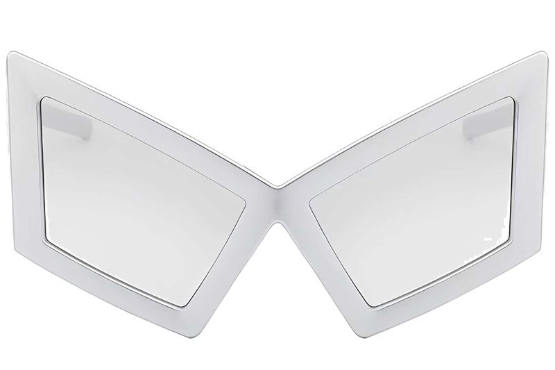 Gafas de sol de plástico plateado con forma de mariposa #BS225-0024