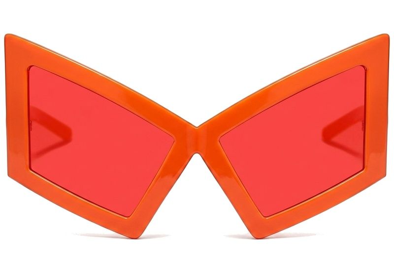 Gafas de sol de plástico naranja con forma de mariposa #BS225-0025