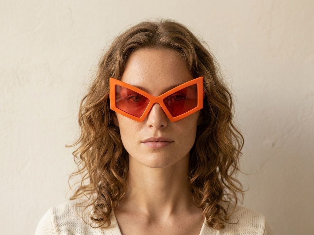 Gafas de sol de plástico naranja con forma de mariposa #BS225-0025