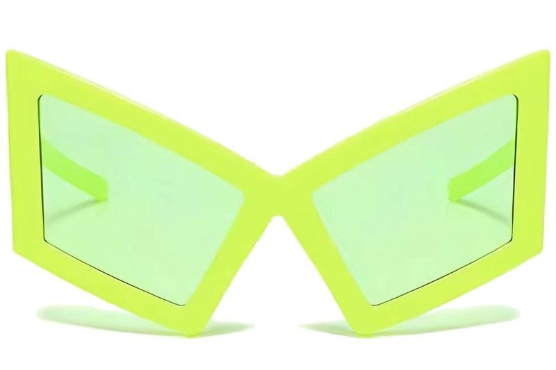 Gafas de sol de plástico verde con forma de mariposa #BS225-0028