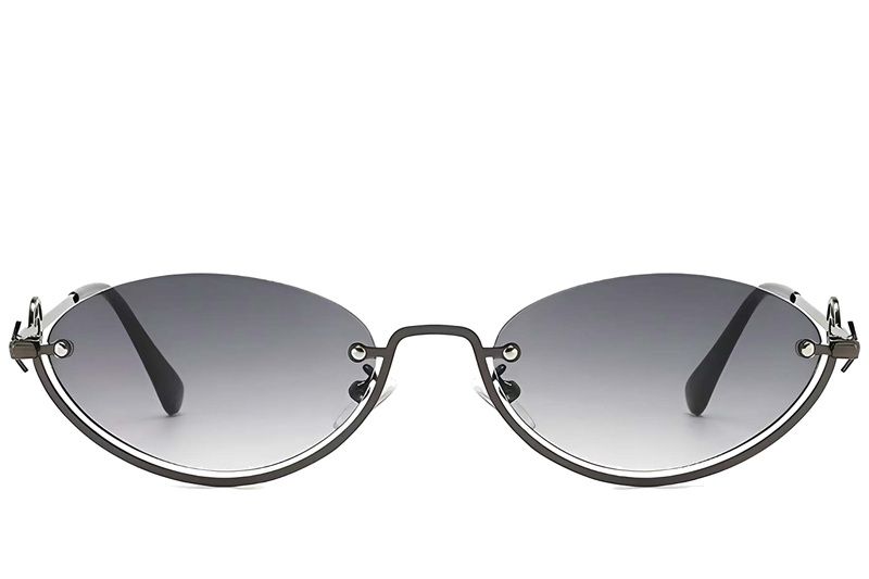 Gafas de sol semi al aire de metal gris #BS225-0029
