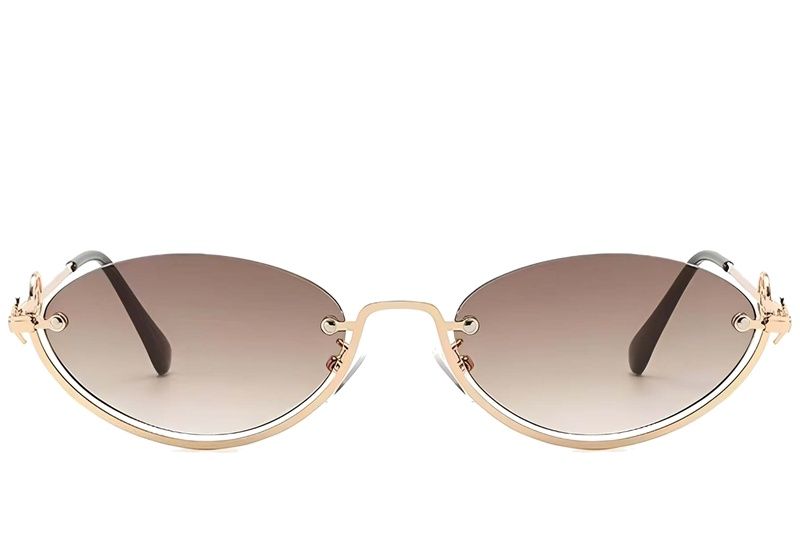 Gafas de sol semi al aire de metal dorado #BS225-0030