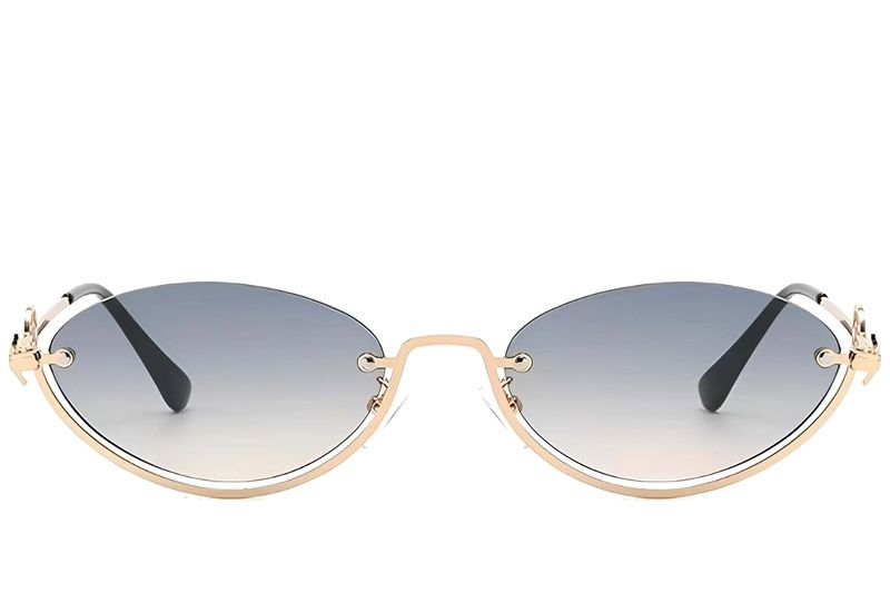 Gafas de sol semi al aire de metal dorado #BS225-0031