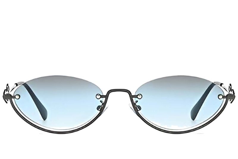 Gafas de sol semi al aire de metal gris #BS225-0033