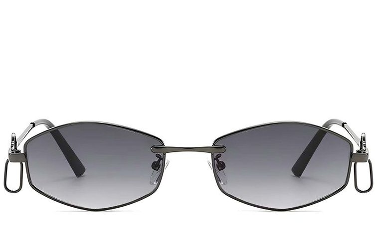 Gafas de sol geométricas de metal gris #BS225-0034