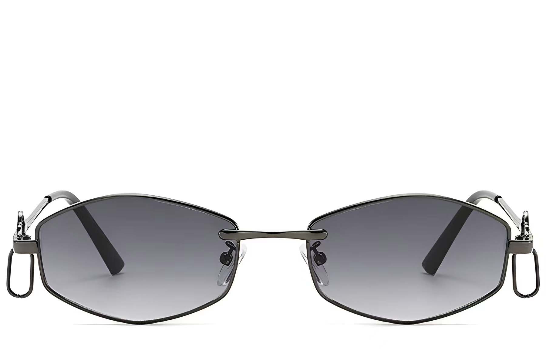 Geometric Grey Metal Sunglasses #BS225-0034