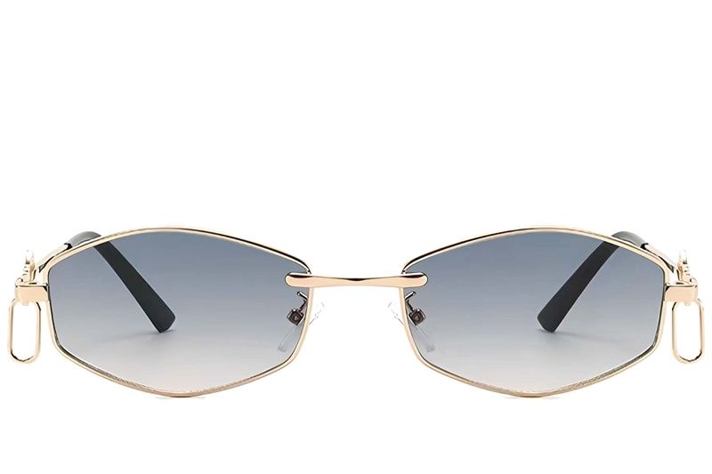 Geometric Golden Metal Sunglasses #BS225-0036