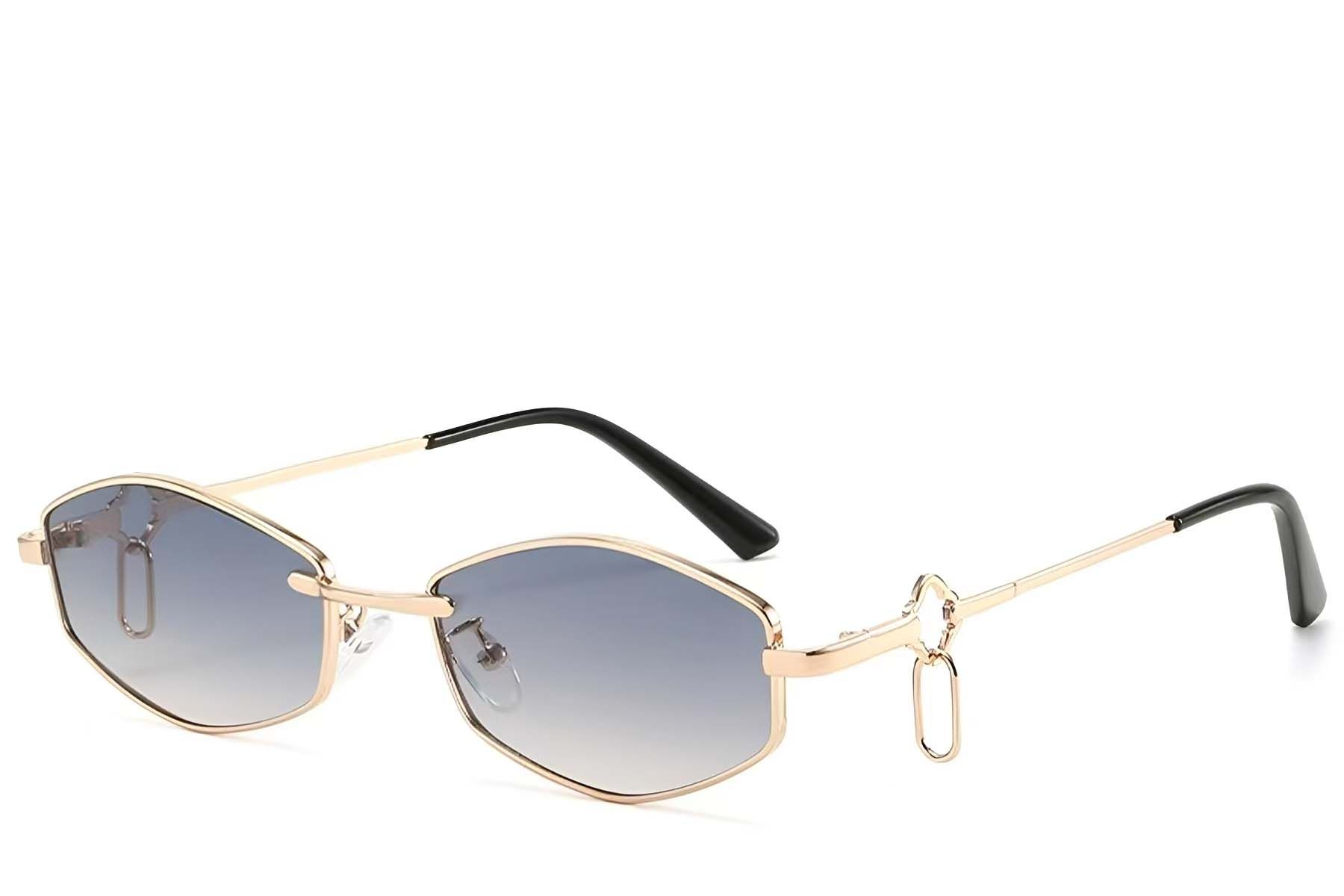 Geometric Golden Metal Sunglasses #BS225-0036