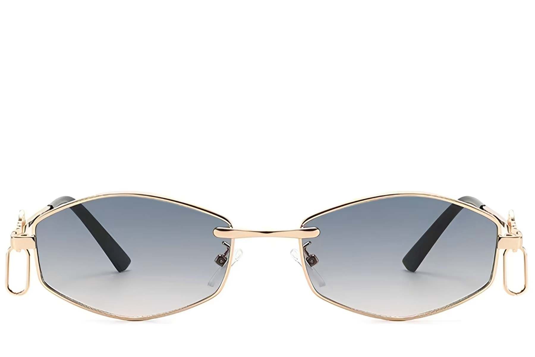 Geometric Golden Metal Sunglasses #BS225-0036