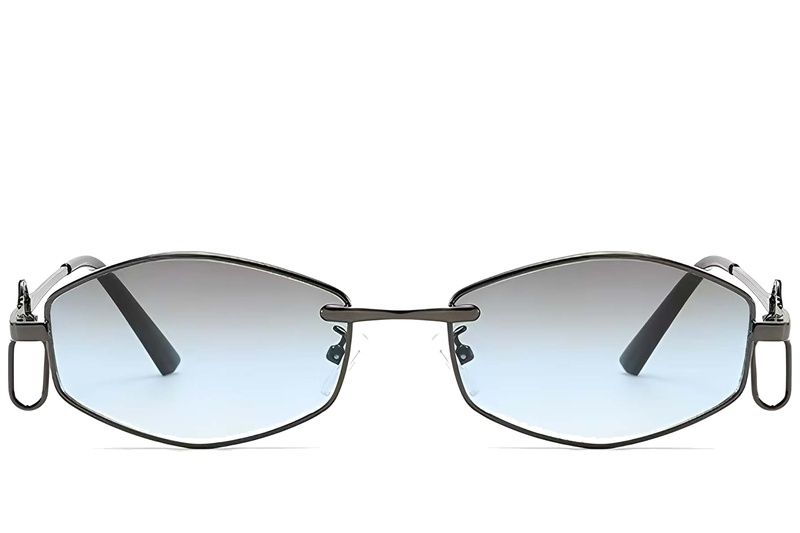 Geometric Grey Metal Sunglasses #BS225-0038