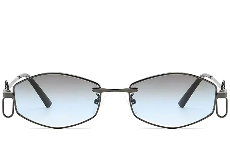 Geometric Grey Metal Sunglasses #BS225-0038