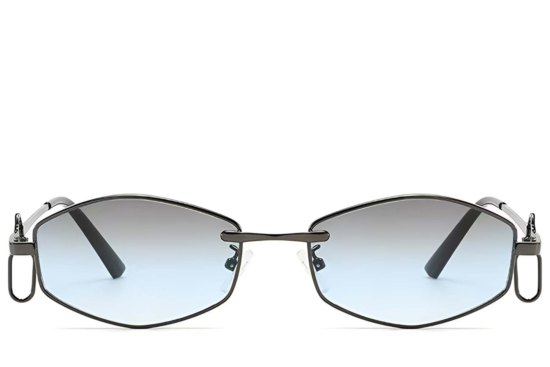 Geometric Grey Metal Sunglasses #BS225-0038