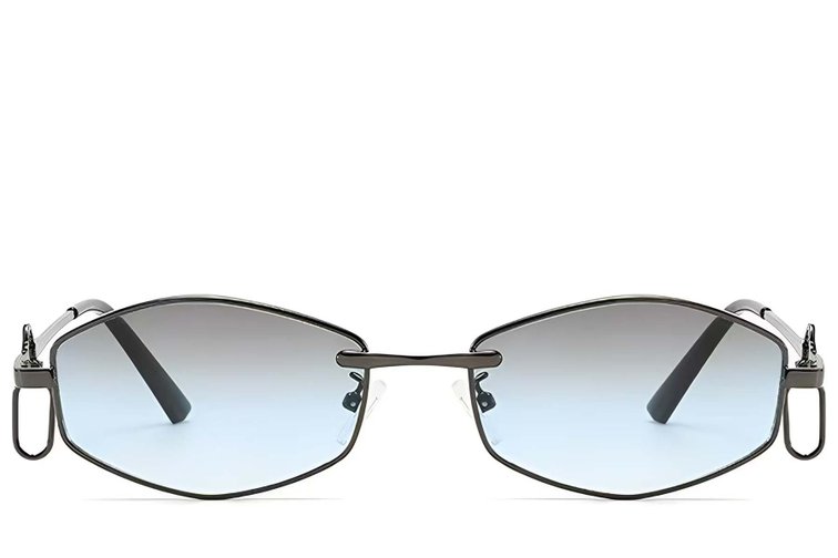 Geometric Grey Metal Sunglasses #BS225-0038