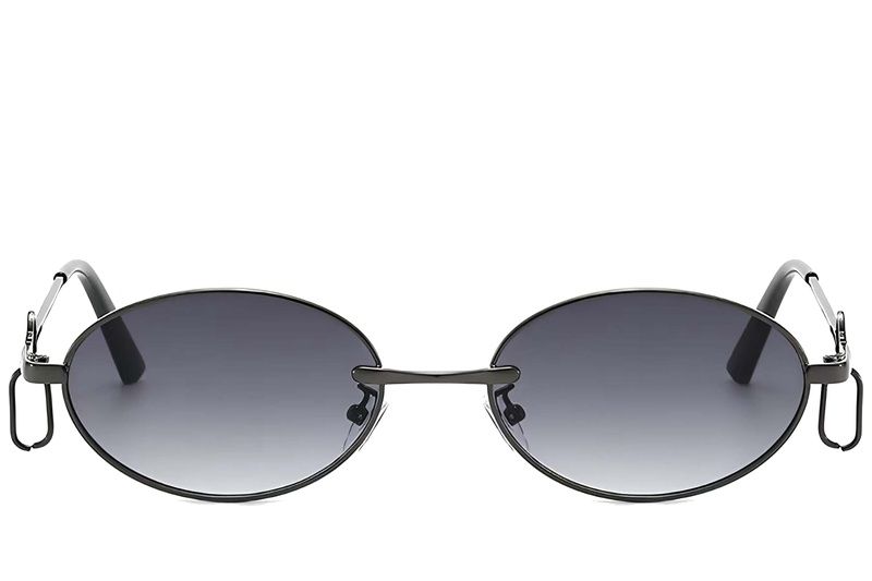Oval Grey Metal Sunglasses #BS225-0040