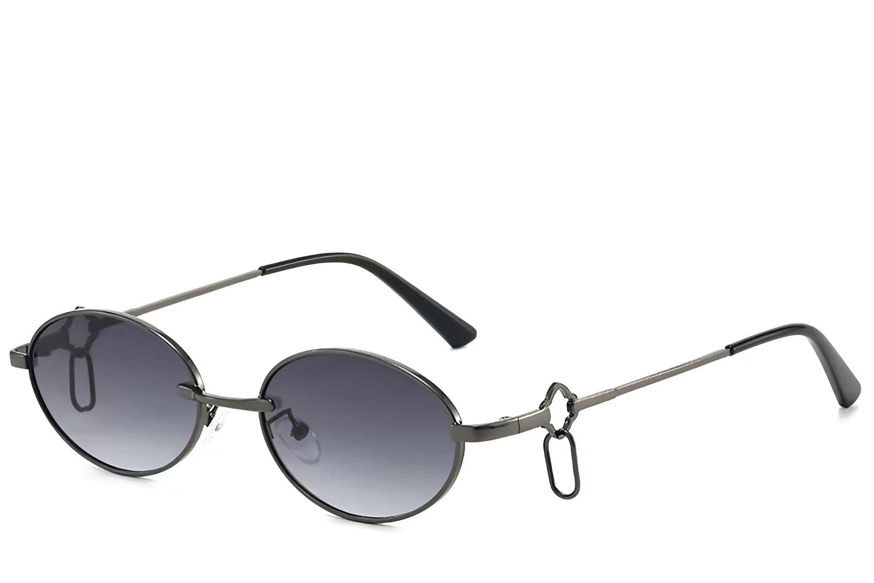 Oval Grey Metal Sunglasses #BS225-0040