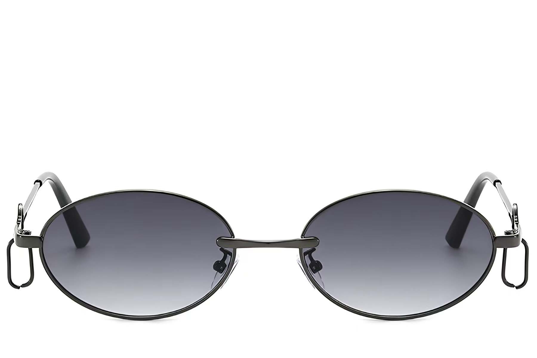 Oval Grey Metal Sunglasses #BS225-0040