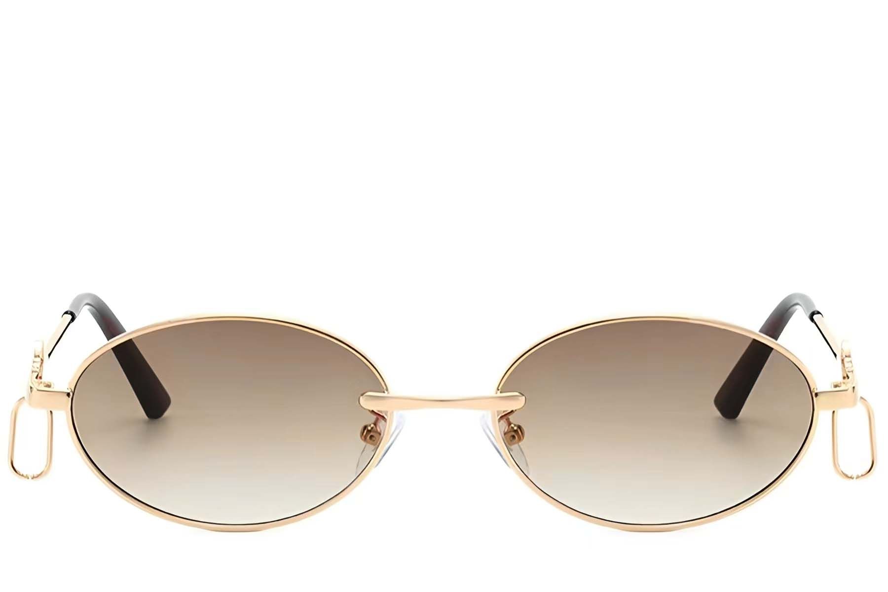 Oval Golden Metal Sunglasses #BS225-0041