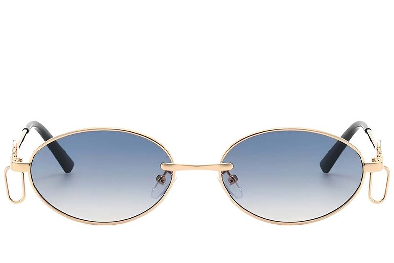 Oval Golden Metal Sunglasses #BS225-0042