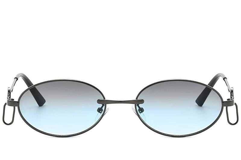 Oval Grey Metal Sunglasses #BS225-0044