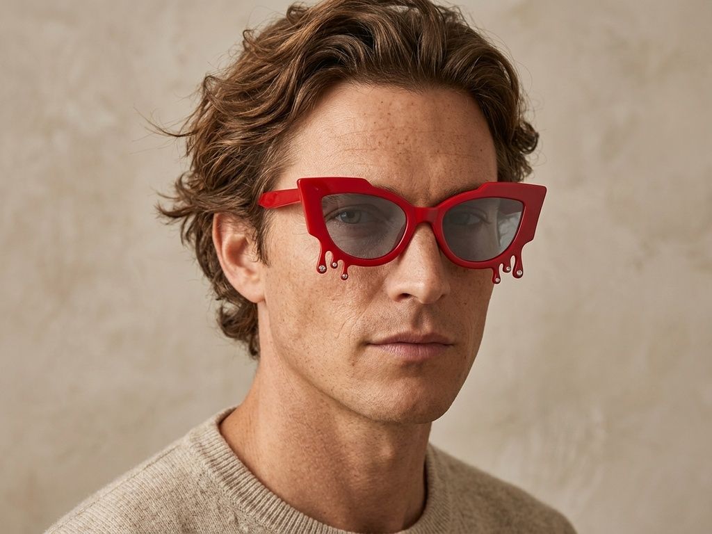 Schmetterlingsrote Kunststoff-Sonnenbrille #BS225-0048