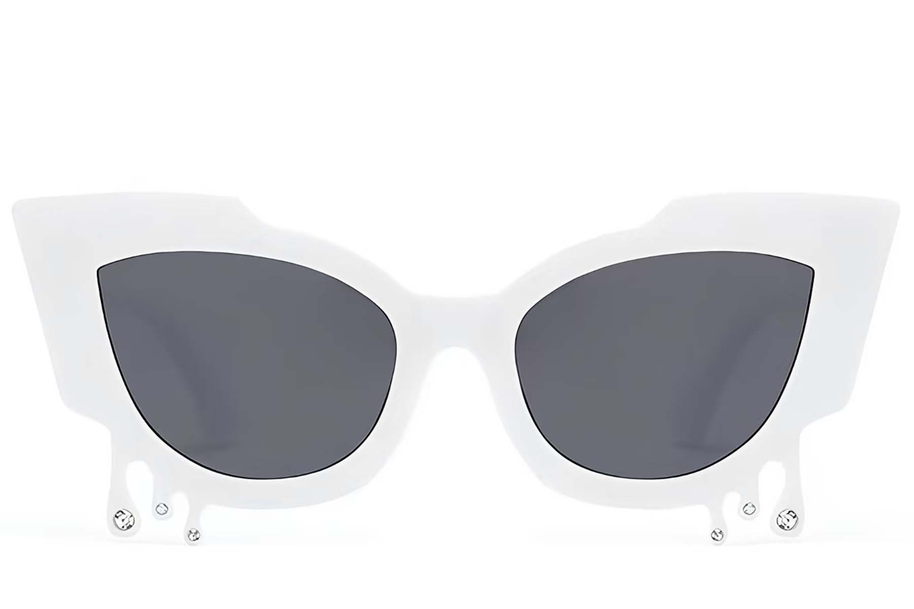 Butterfly White Plastic Sunglasses #BS225-0051