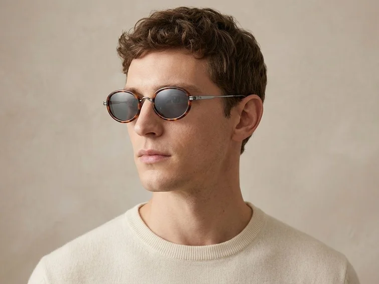 Gafas de sol ovaladas de plástico con efecto carey #BS225-0052