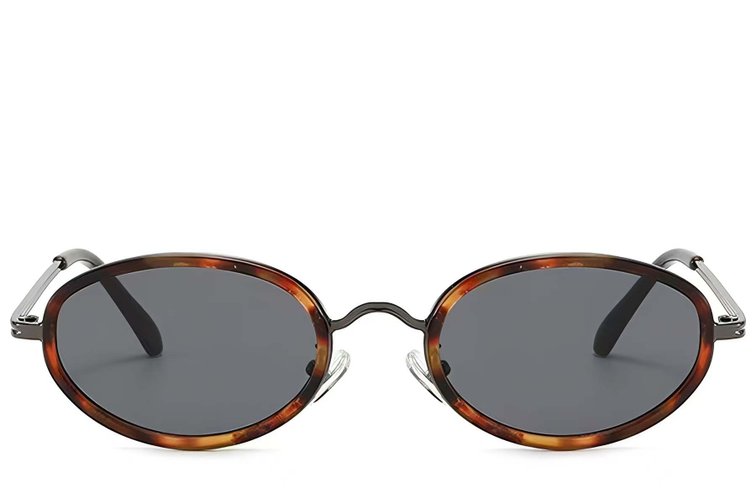 Oval Tortoiseshell Plastic Sunglasses #BS225-0052