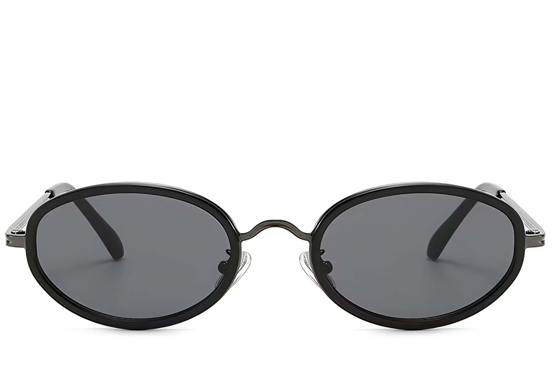 Oval Black Plastic Sunglasses #BS225-0053