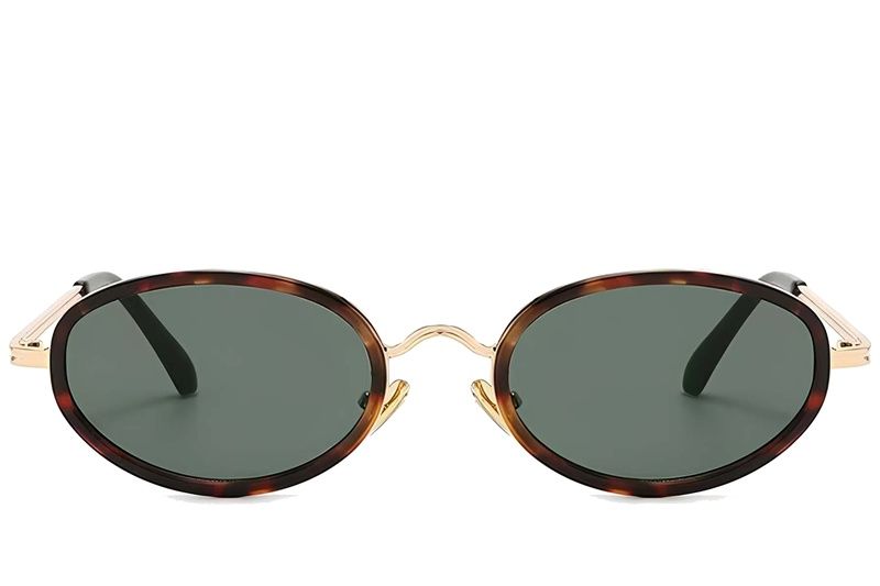 Gafas de sol ovaladas de plástico con efecto carey #BS225-0054