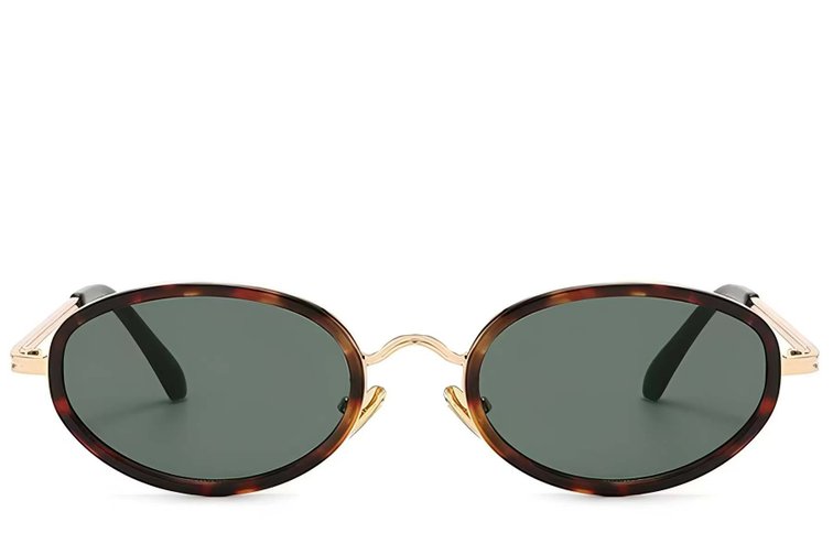 Oval Tortoiseshell Plastic Sunglasses #BS225-0054