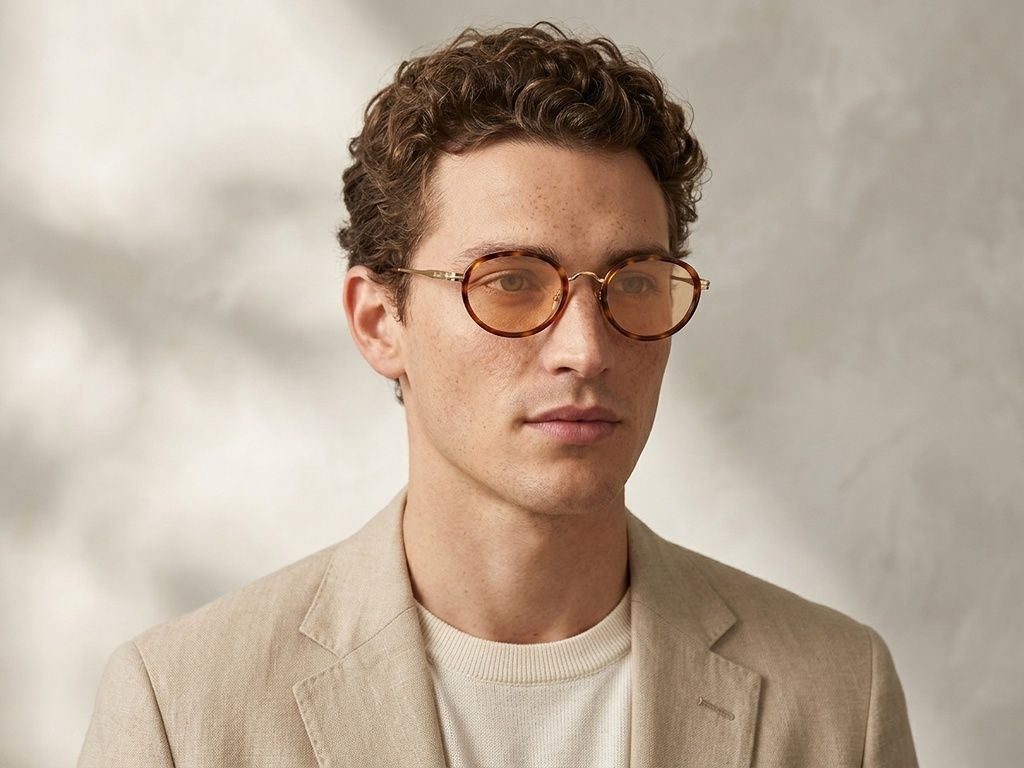 Gafas de sol ovaladas de plástico con efecto carey #BS225-0055