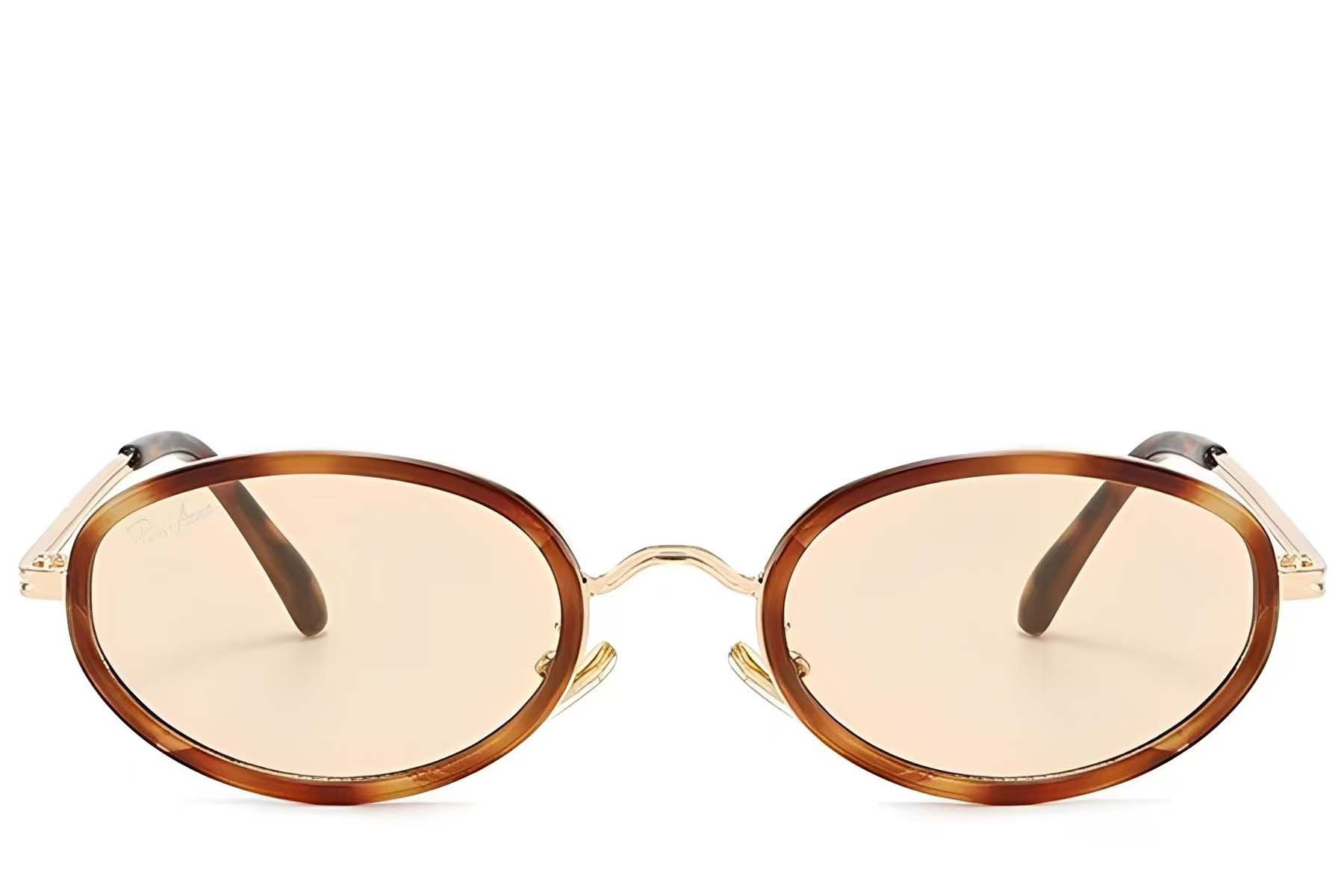 Oval Tortoiseshell Plastic Sunglasses #BS225-0055