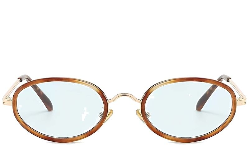 Gafas de sol ovaladas de plástico con efecto carey #BS225-0056
