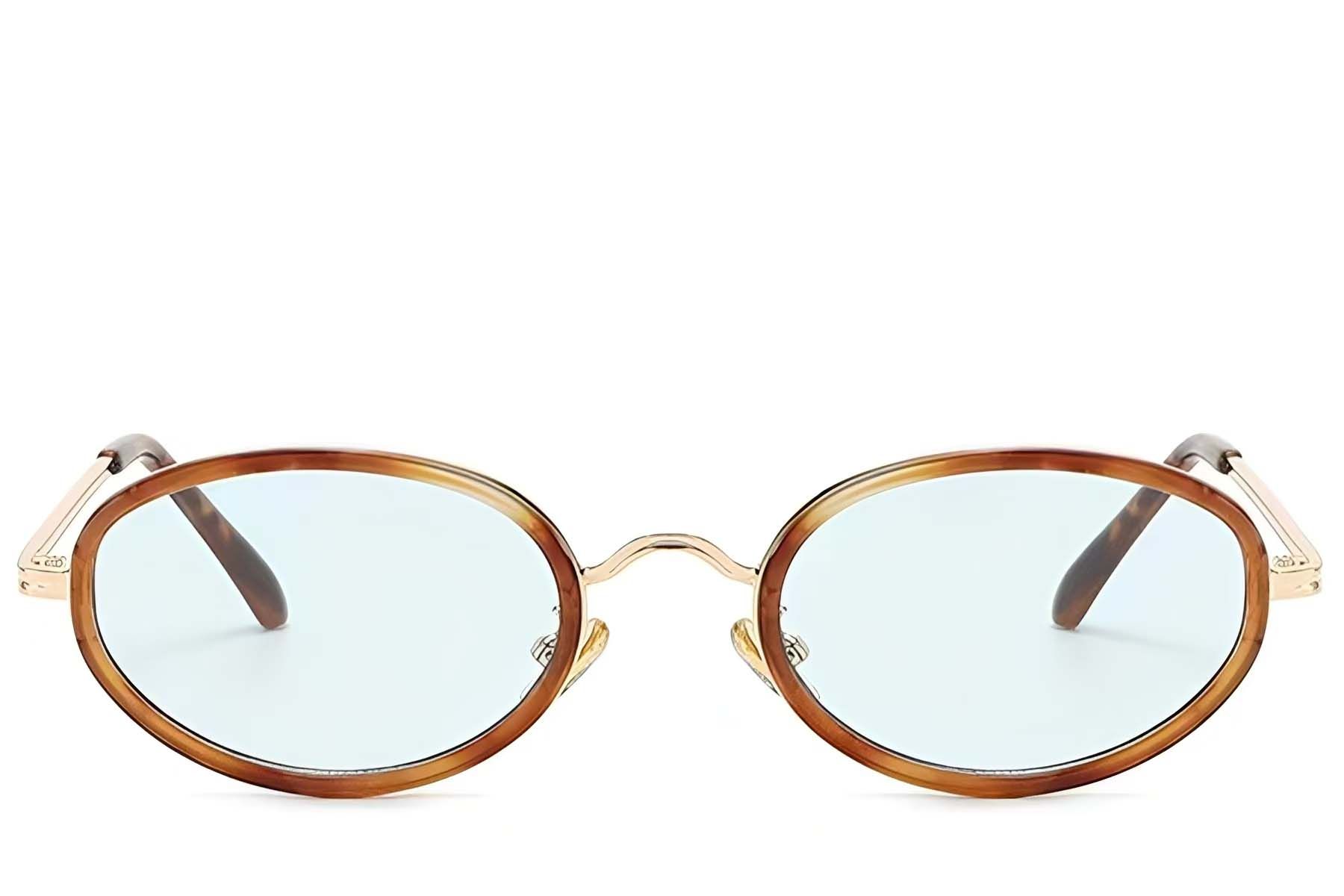 Oval Tortoiseshell Plastic Sunglasses #BS225-0056