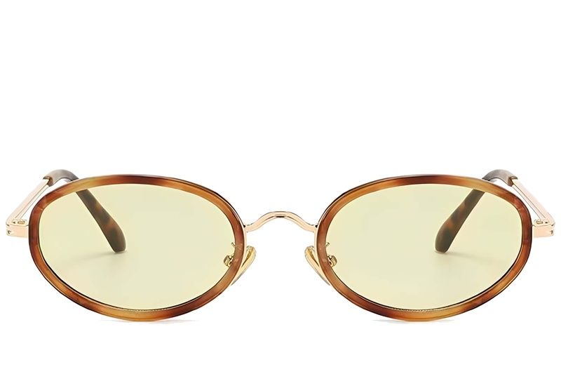 Oval Tortoiseshell Plastic Sunglasses #BS225-0057