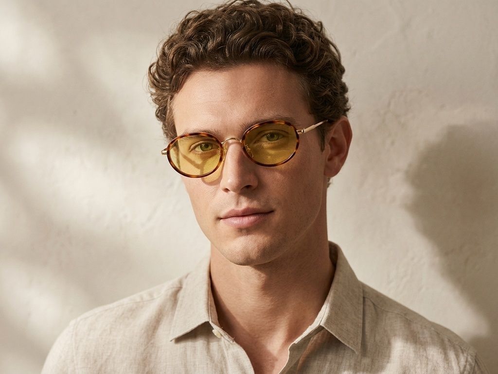 Oval Tortoiseshell Plastic Sunglasses #BS225-0057