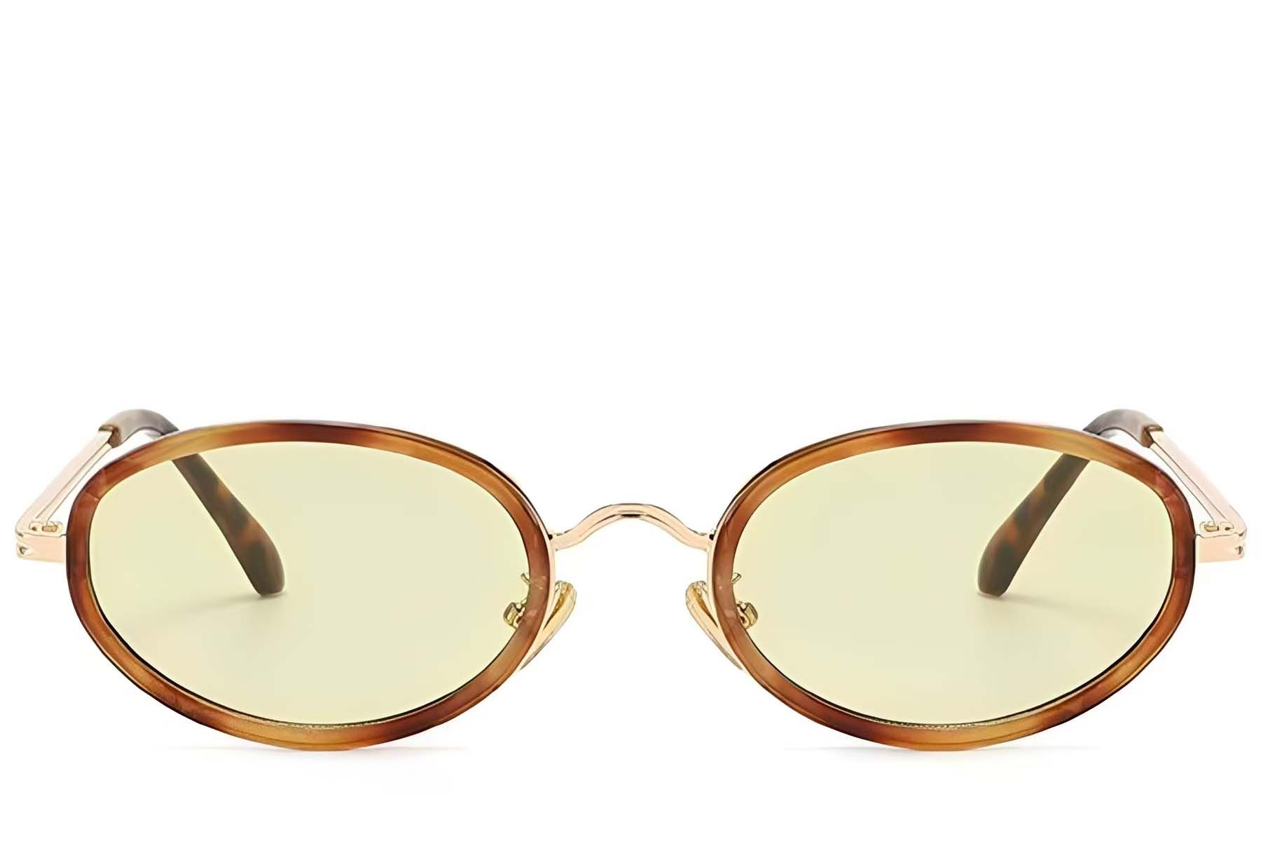 Oval Tortoiseshell Plastic Sunglasses #BS225-0057