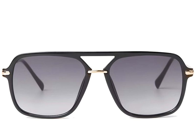 Gafas de sol de aviador negras de plástico #BS225-0059