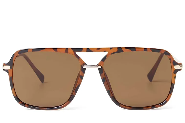 Aviator Tortoiseshell Plastic Sunglasses #BS225-0060