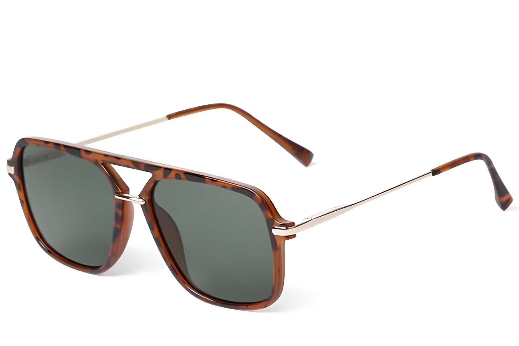 Aviator Tortoiseshell Plastic Sunglasses #BS225-0061
