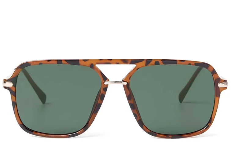 Aviator Tortoiseshell Plastic Sunglasses #BS225-0061