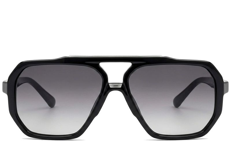 Gafas de sol de aviador negras de plástico #BS225-0066