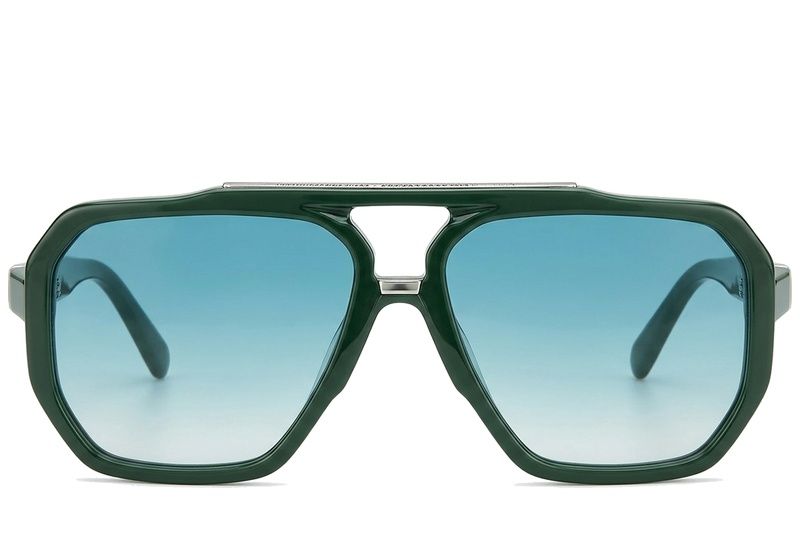 Gafas de sol de aviador de plástico verde #BS225-0069