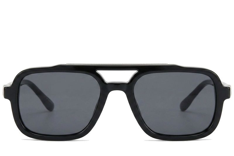 Gafas de sol de aviador negras de plástico #BS225-0070
