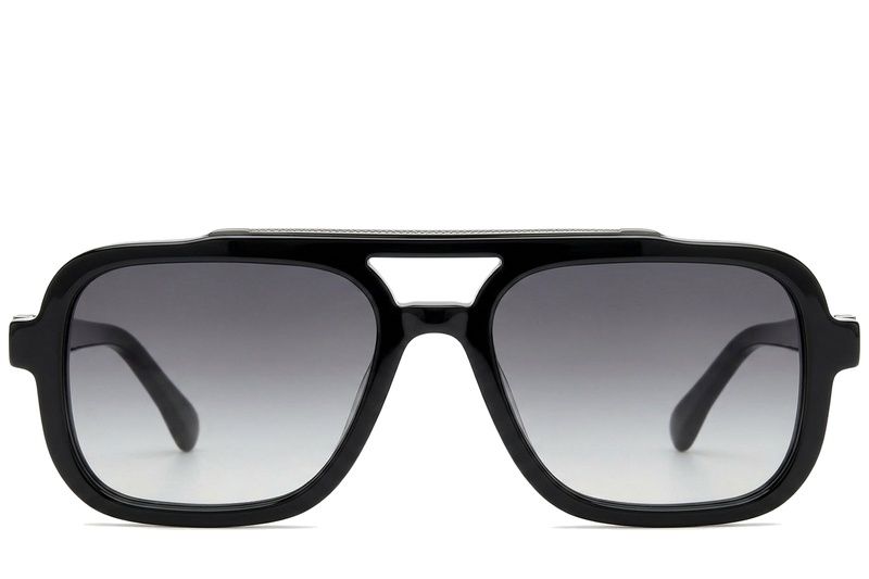 Gafas de sol de aviador negras de plástico #BS225-0072